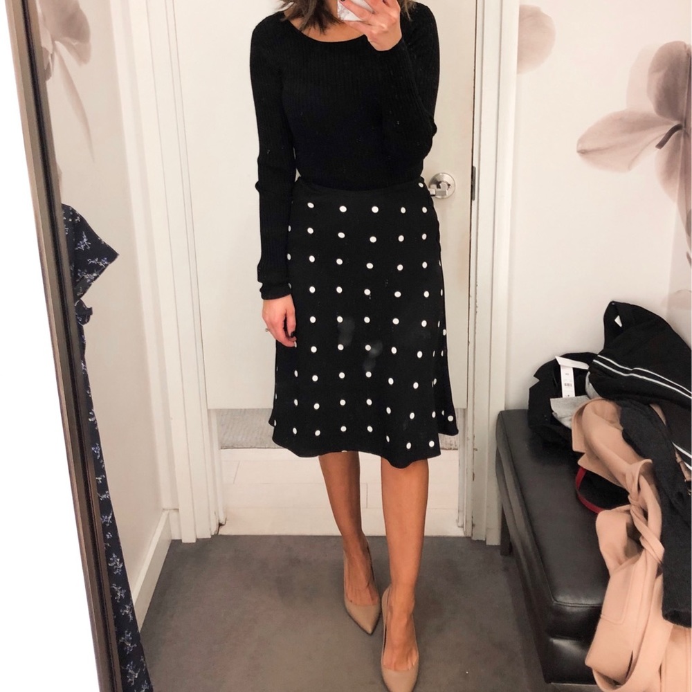 Ann Taylor polka dot midi skirt